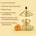 thumbnail image 3 of Akhand Jyot Decorative Brass Pooja Diya for Pooja & Other Religious Rituals (17 x 11 Cm), 3 of 5