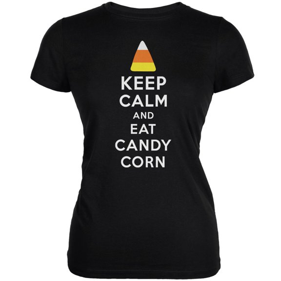 Halloween Keep Calm Candy Corn Women's Juniors Soft T Shirt