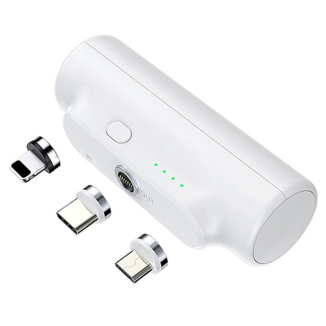 Seitruly Banco de energía con indicador de viaje 3000mAh Mini de externo para teléfono móvil conectores desmontables recargables Electrónica Blanco