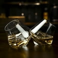 thumbnail image 6 of Old Fashioned Whiskey Tumblers, MyGift Set of 4 Tilted Crystal Scotch & Bourbon Glasses in Gift Box, 6 of 7