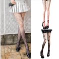 thumbnail image 2 of Sheer Patterned Tights Thigh High Stockings High Waist Stockings Pantyhose Gifts for Womens Girls gradient pink, 2 of 4