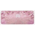 thumbnail image 1 of Fantasy Kitchen Mat, Medieval Castle Silhouette in the Middle of Flower Botany Fern Surreal Image, Plush Decorative Kitchen Mat with Non Slip Backing, 47" X 19", Pale Pink, by Ambesonne, 1 of 1