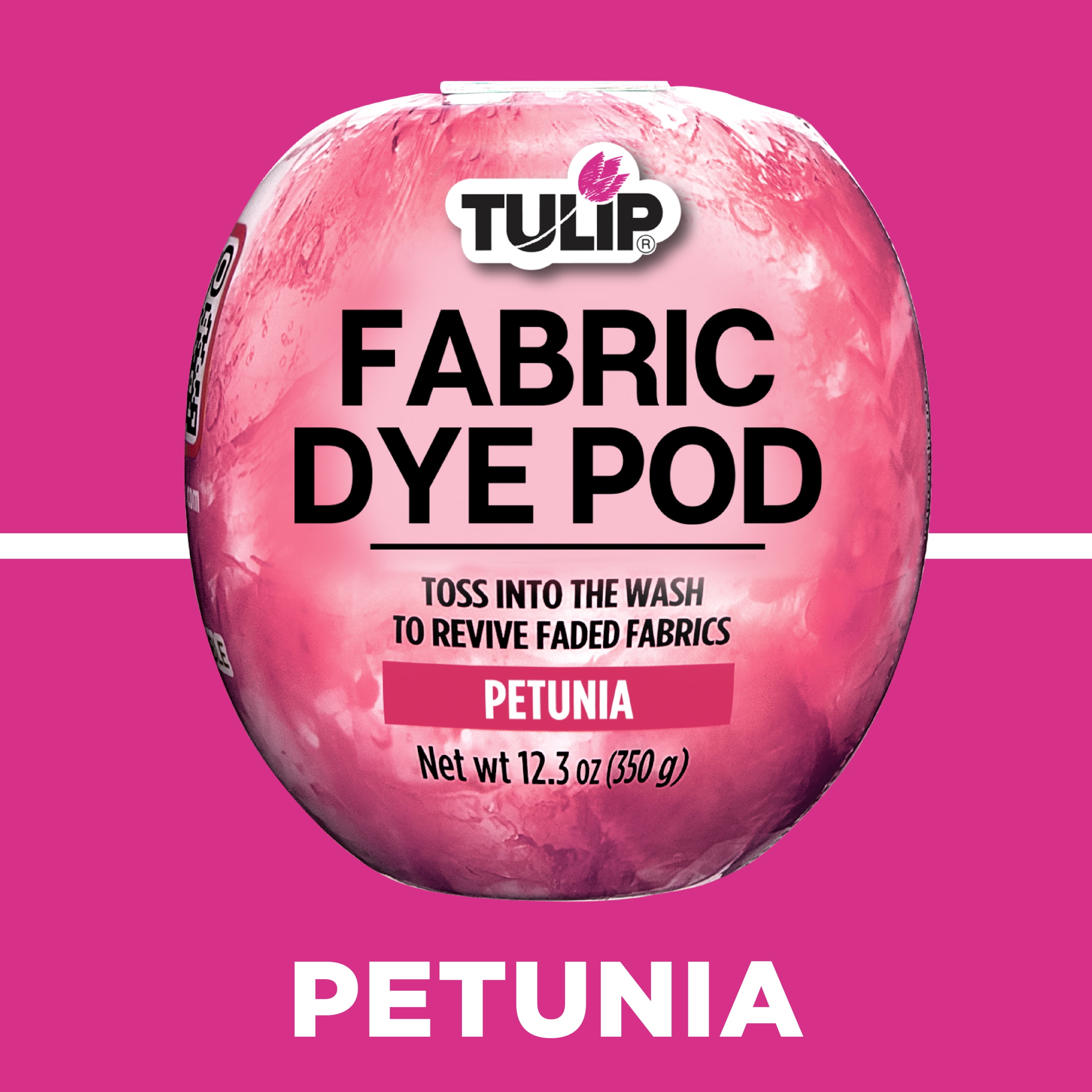 Tulip Fabric Dye Pod Petunia (Pink) 12.3 oz, New Dye for Washing Machines