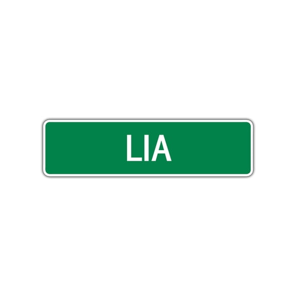 Lia Girls Children Name Letter Printed Label Indoor Outdoor Wall Plaque Decoration Aluminum Sign 4"x13.5"
