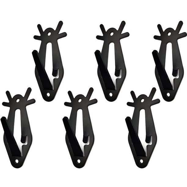 6 ganchos de calavera negros, soporte de calavera de ciervo, colgadores de pared para trofeos, ganchos de piezas decorativas para manualidades de interior y exterior, colgante de calavera ER