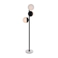 thumbnail image 3 of Eclipse 3 Lights Black Floor Lamp With Frosted White Glass, 3 of 3