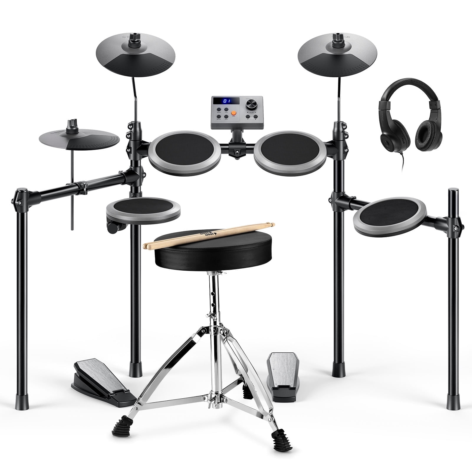Donner Electric Drum Set for Kids Beginner Christmas Birthday Gift, 150+ Sounds, Quiet Mesh Pad, DED-70 New