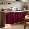 thumbnail image 5 of ZhangC Kitchen Cabinet Curtain, 27.5inx39.3In Length Kitchen Cabinet Cover Curtain, Farmhouse 3D Wave Line Short Curtain Tiers for Bathroom Laundry RV Camper, Home Decor, 5 of 6