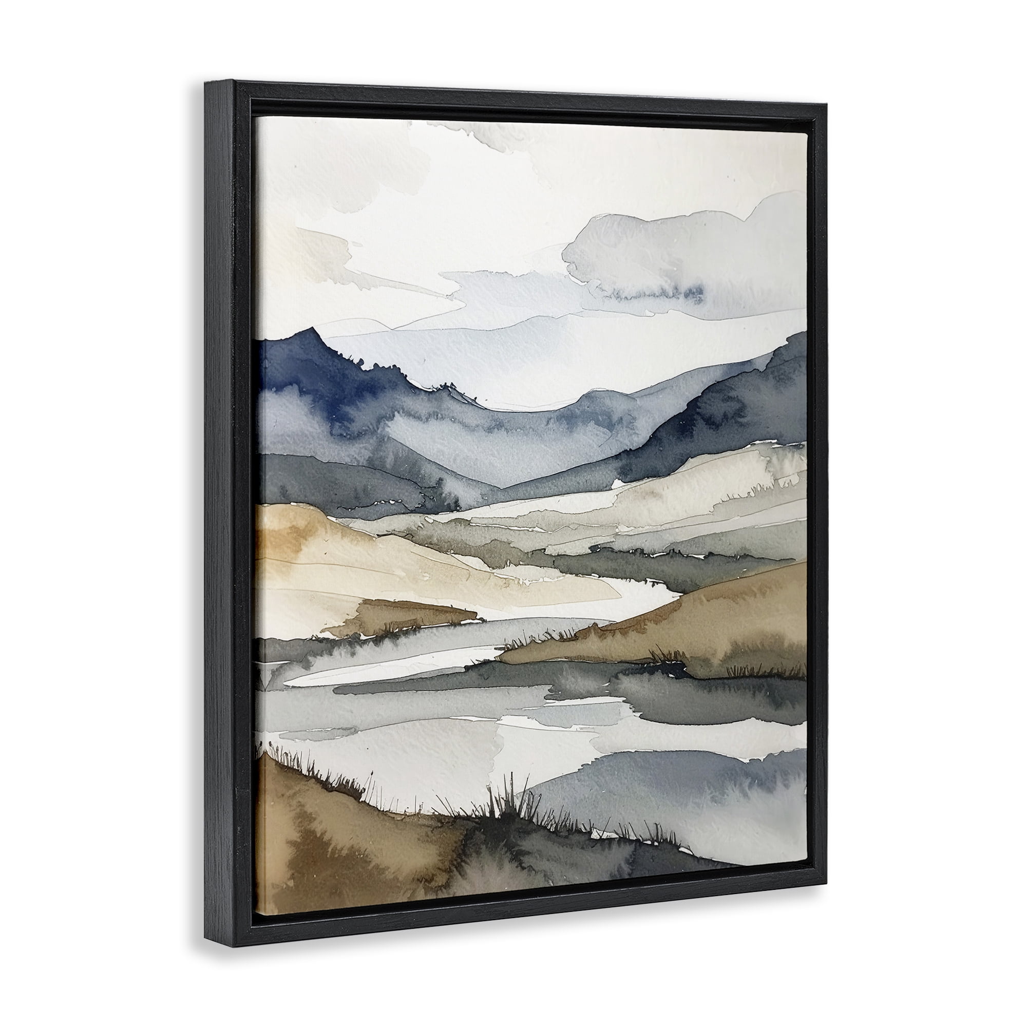 Stupell Industries Flow Of Water River Black Framed Floater Canvas Wall Art, design by Alonza Saunders