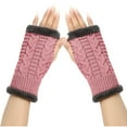 thumbnail image 1 of Guantes de invierno para mujer, calentadores de muñecas y brazos, de punto liso, largos, sin dedos, manoplas para mujer, 1 of 4