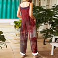 thumbnail image 6 of WTOBBY Women's Casual Jumpsuit in Loose Retro Fit with Halloween Print, Suspenders Made from Cotton and Linen, Comfortable for Daily Activities,Deep Red2XL, 6 of 6
