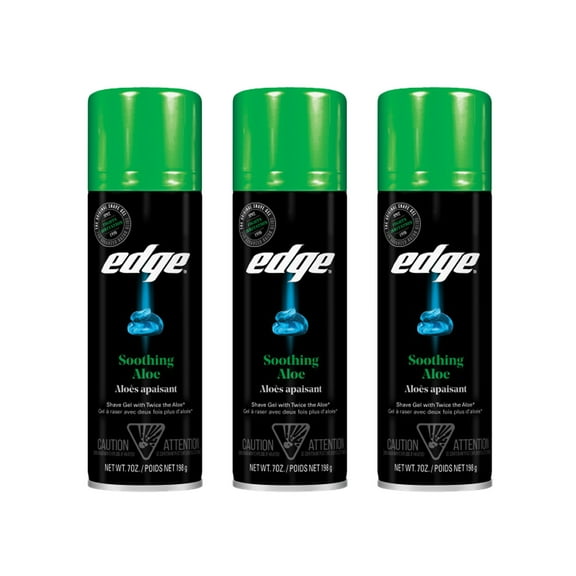 Edge Soothing Aloe Shave Gel for Men, 7oz (Pack of 3)