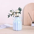 thumbnail image 4 of Black and White Ceramic Vase, Mid Century Modern Striped Small Vases for Flower&pampas Grass Centerpiece, Black White Checkered Vase for Dining Table Kitchen Tabletop Minimalist Decorative, 4 of 7