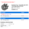 thumbnail image 2 of Distributor Cap - Compatible with 1987 - 1993 Dodge Dakota 3.9L V6 1988 1989 1990 1991 1992, 2 of 2
