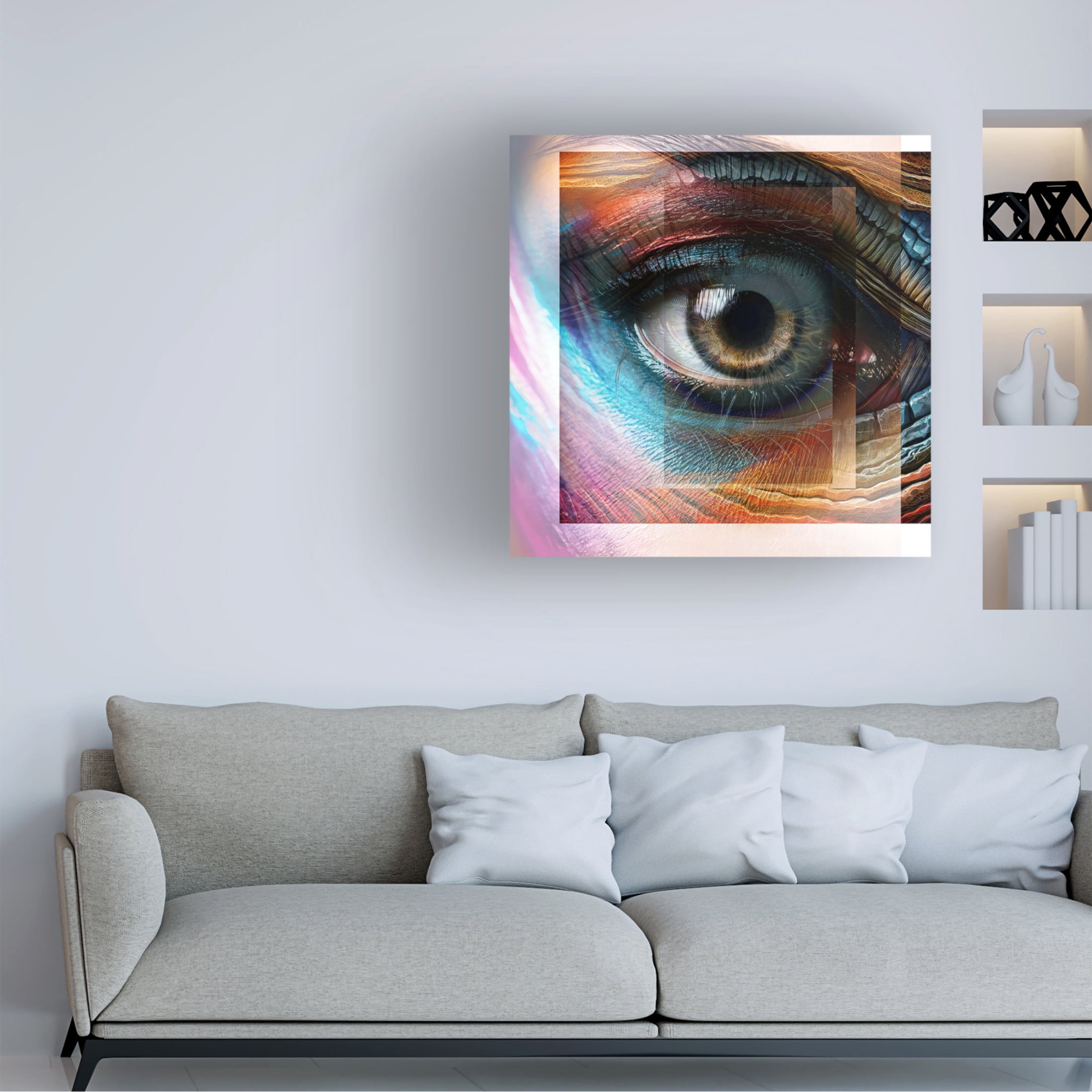 Canvas Wall Art - David Manlove 'Evolution Eyes 3' Wall Art for Living Room, Bedroom, or Office Décor by Trademark Fine Art - 18 x 18 Inches