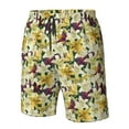 thumbnail image 4 of Logiee Lilies Flowers Print Mens Swim Trunks Quick Dry Board Shorts,Breathable Hawaii Beach Shorts Swimwear Bathing Suits-Large, 4 of 6