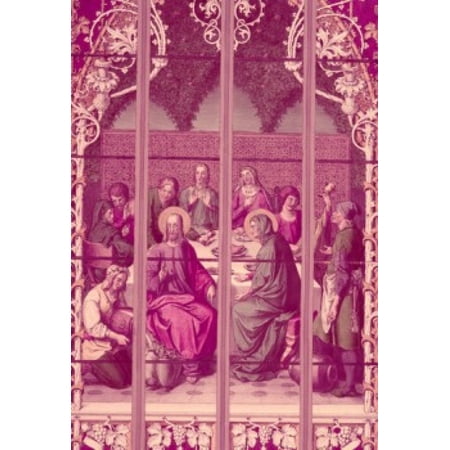 Century Stained Glass - Wedding at Cana stained glass window 19th Century Poster Print