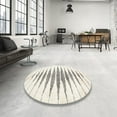 thumbnail image 4 of Ahgly Company Machine Washable Indoor Round Contemporary Antique White Beige Area Rugs, 8' Round, 4 of 7