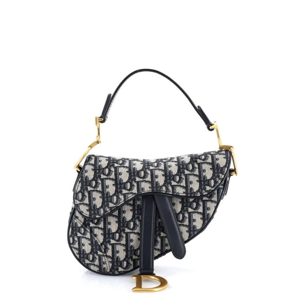 Pre-Owned Saddle Handbag with Strap Oblique Canvas Mini By Rebag