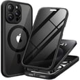 thumbnail image 1 of wonima44 for iPhone 15 Pro Max Case, Compatible with MagSafe, Built-in Privacy Screen Protector and Camera Protection, Anti Spy Full Body Dustproof Shockproof Hard Phone Case 6.7", Black, 1 of 1