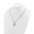 thumbnail image 3 of Chisel Stainless Steel Antiqued and Polished Cracked Cross Pendant on a 20 inch Box Chain Necklace, 3 of 5