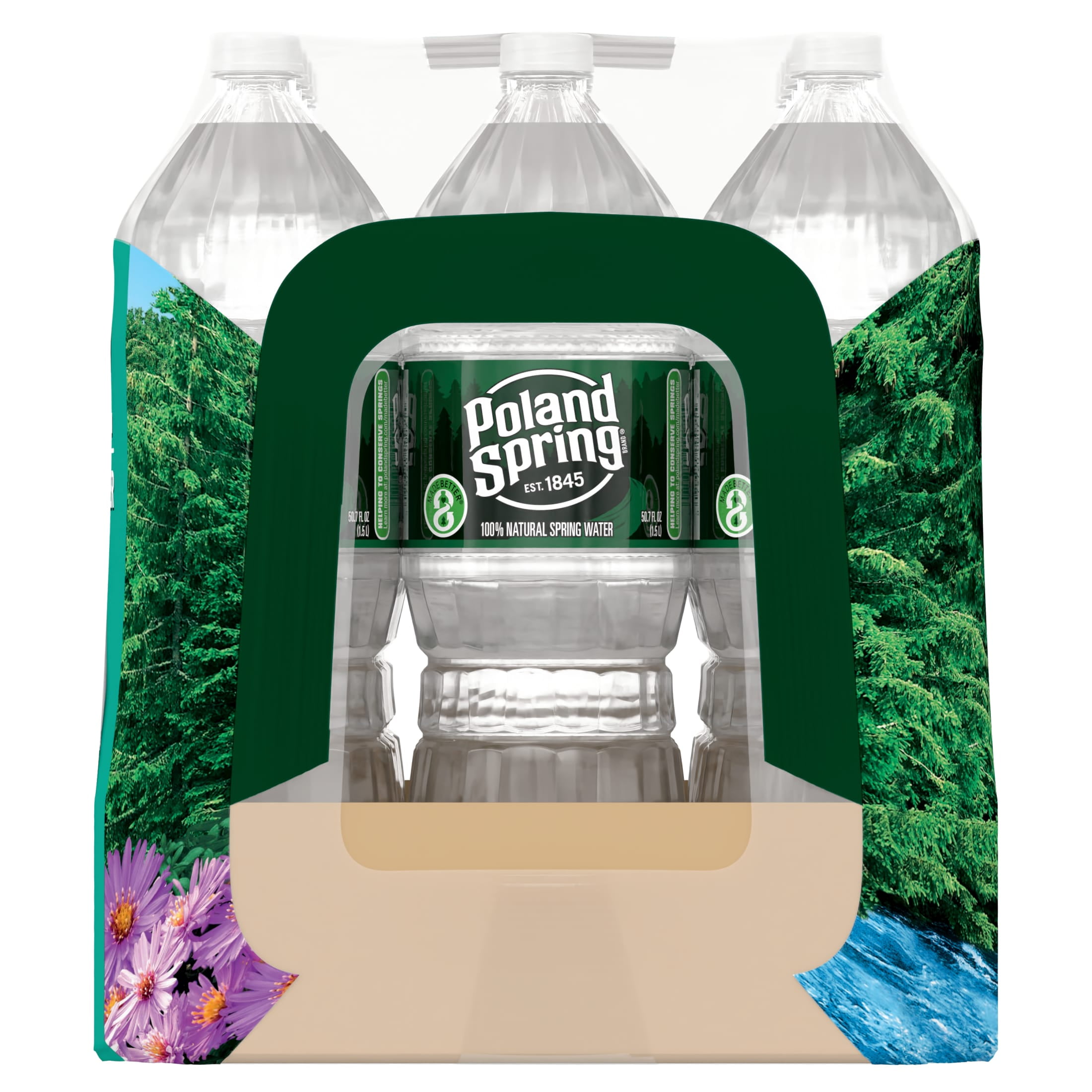 Poland Spring Maine Spring Water, 1.5 Liter, 12-Pack Plastic Bottles