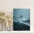 thumbnail image 2 of Storm Ocean Waves Fishing Boat Canvas Print, Living Room Bedroom Kitchen Hallway Decor, 2 of 8