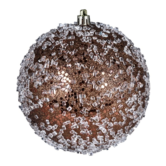 Vickerman 6" Mocha Glitter Hail Ball. 4 per pack.