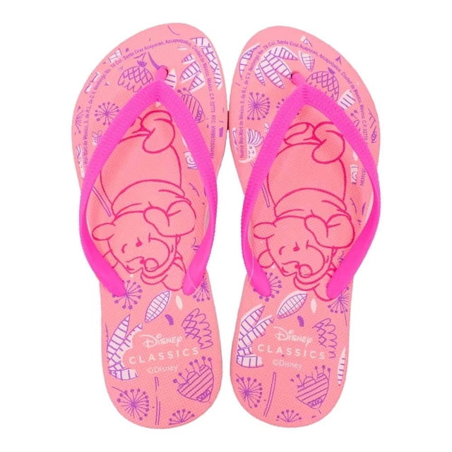 Sandalia Winnie Pooh para Dama, con Diseño Rosa Talla 24