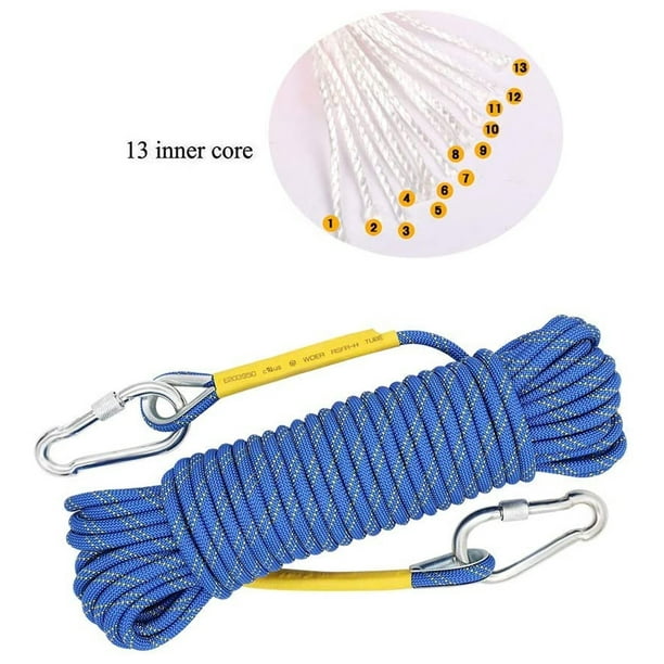 Mikewe Static Climbing Rope Accessory Cord Equipment (10m) Escape Rope Ice Climbing Equipment Fire Rescue Rope Other 10m