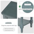 thumbnail image 6 of Green Narrow Console Table, 23.7" Solid Wood Slim Sofa Side Table, with 3 Storage Drawers & Bottom Shelf, Exquisite Accent Table, Ideal for Narrow Spaces, Living Room Hallway Storage Desk, 6 of 7