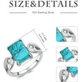 thumbnail image 4 of THOYAS Natural Turquoise Ring for Women 925 Sterling Silver Genuine Rectangle Turquoise Ring Jewelry Gifts for Mom Wife, 4 of 7