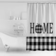thumbnail image 2 of Fabric Shower Curtain, Home Pumpkin Black White Buffalo Plaid Bathroom Curtain with 12 Hooks Waterproof No Bad Odor Machine Washable Bath Curtains for Bathroom, Spa Room, Background Cloth, 36"x78", 2 of 6
