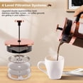 thumbnail image 3 of Press Coffee Tea Maker  Upgrade Heat Cold Resistant Thickened Glass With 4 Level Stainless Steel Filtration System Brew & Bpa Free Large 1000ml 34oz Rose, 3 of 6