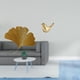 thumbnail image 2 of Esculturas de pared de hojas,Esculturas de pared de hierro forjado con hojas de ginkgo,Escultura de pared con hojas de ginkgo para colgar,Figura de pájaros,Figura de pájaro dorado,decoración, 2 of 8