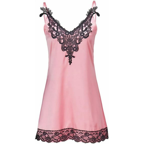 13 Going On 30 Sleepwear Dress Women's Sexy Lace Satin Lingerie Jenna Pink Nightgown