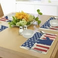 thumbnail image 4 of Ambesonne 4th of July Place Mats Set of 4, Grunge Flag Design, Standard Size, Vermilion Navy Blue, 4 of 6
