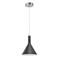 thumbnail image 2 of Aspen Creative 61054 Adjustable One-Light Hanging Mini Pendant Ceiling Light, Transitional Design in Satin Nickel Finish, Black Opal Glass Shade, 7 3/4" Wide, 2 of 5