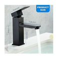 thumbnail image 3 of Grifo monomando negro para lavabo de acero inoxidable, agua fría y caliente con mangueras incluidas. Grifo de baño negro. Grifo de lavabo negro. Grifo monomando negro para baño. Grifo de baño negro., 3 of 5