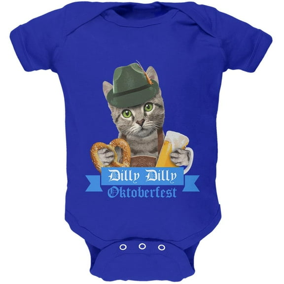 Dilly Dilly Oktoberfest Funny Cat Soft Baby One Piece Royal 12-18 M