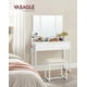 thumbnail image 1 of VASAGLE Tocador con Espejo Triple, Taburete, 3 Cajones, Soporte para Secador, Blanco, Industrial, 1 of 5