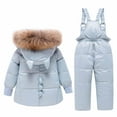 thumbnail image 4 of Winter Toddler Boys and Girls Warm Jackets Thickened Down Jacket Strap Pants Two-piece Suit, 4 of 5