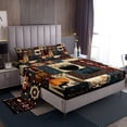 thumbnail image 1 of Erosebridal Tribal Aztec Sheet Set Full, Rustic Elk deer Bedding Sets Full Size, Triangle Geometry Decor, 1 of 7