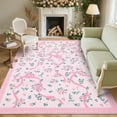 thumbnail image 4 of Garvee 5x7 Area Rug Modern Floral Print Rugs for Living Room, Machine Washable Rug Soft Non Slip Indoor Rug Carpet, Low Pile Ultra Thin Farmhouse Rugs for Bedroom Dining Room Home Decor, Pink, 4 of 9