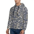 thumbnail image 3 of Picia Daisies Flowers Pattern Casual Men's Hoodie - Lightweight Hooded Sweatshirt with Kangaroo Pocket, Comfortable Pullover for Everyday, Travel-Medium, 3 of 7