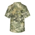 thumbnail image 4 of Domuza Mens Scrubs Tops Plus Size Short Sleeve V-Neck Work Uniform Camo Printed Stretch T Shirts Soft Comfort Caregiver Top with Pockets Green XXXL, 4 of 5