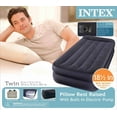 Intex Twin Raised Pillow Rest Flocked Airbeds with BuiltIn Air Pump (2