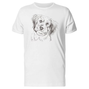 Fluffy Mongrel Dog Sketch Tee Men's -Image by Shutterstock