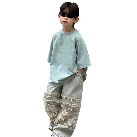 Tanghaowl Cargo Pants Trousers Fashion Boys Pants Spring Elastic Casual Summer Boys Pants Toddler Baby Boys Sweatpants Solid Elastic Dance Clothes