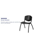 thumbnail image 5 of Flash Furniture 5 Pack HERCULES Series 880 lb. Capacity Black Plastic Stack Chair with Oval Cutout Back and Black Frame, 5 of 9